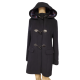 Tommy Hilfiger Womens Hooded Toggle Button Coat Wool Navy Petite Small from Affordable Designer Brands