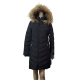 Tommy Hilfiger Womens Chevron Faux-Fur Trim Hooded Puffer Coat Black Medium Affordable Designer Brands