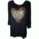 Thalia Sodi  Women Metallic Graphic Long Sleeve T-Shirt Deep Black Large Affordable Designer brands