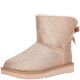 UGG Women's Mini Bailey Bow Sparkle Booties Gold 8M from Affordabledesignerbrands.com