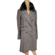 Vince Camuto Womens Double-Breasted Wool Coat with Faux-Fur-Collar Light Grey Medium from Affordable Designer Brands