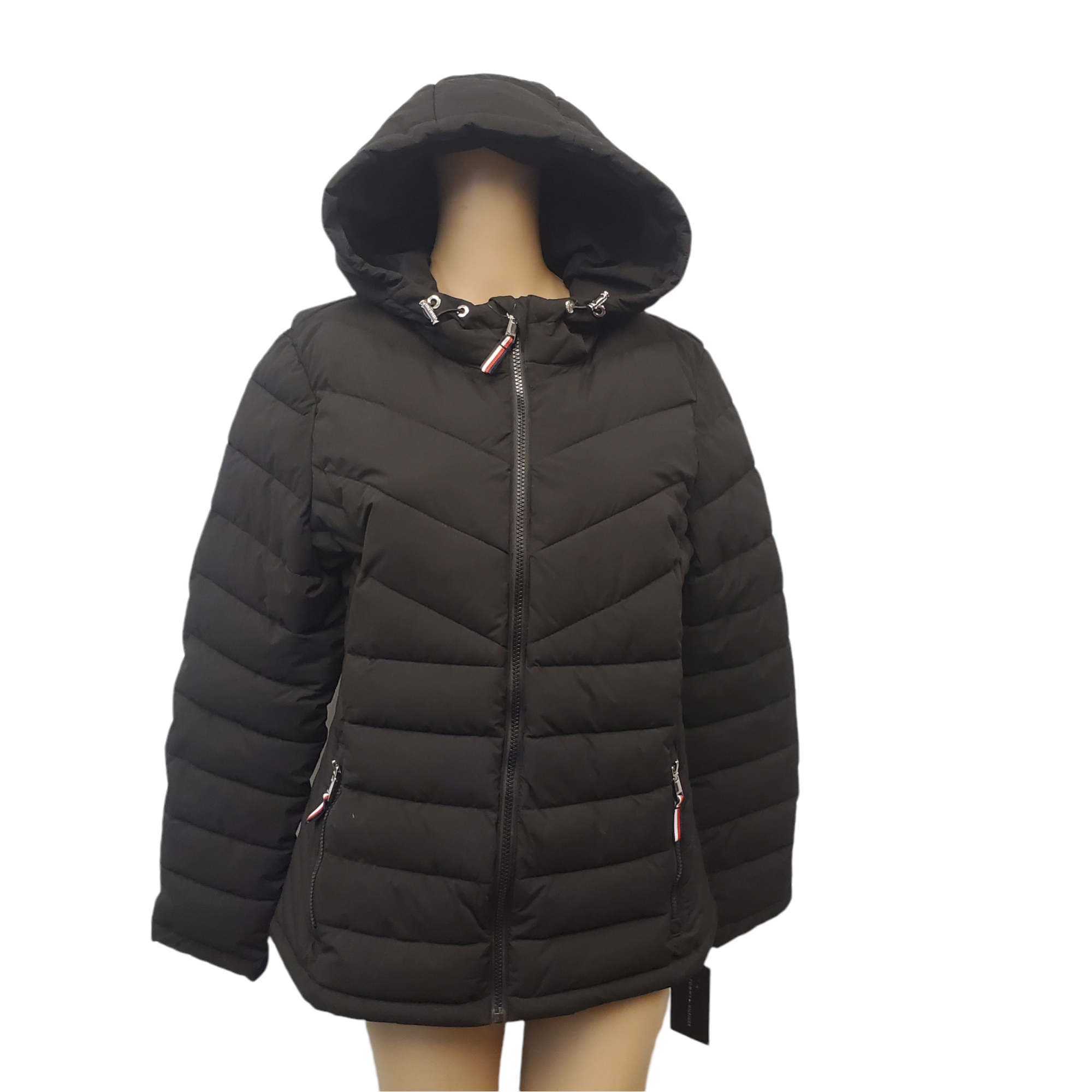 Tommy Hilfiger Women's Packable Puffer Coat Black Affordable Designer Brands | Affordable Designer Brands