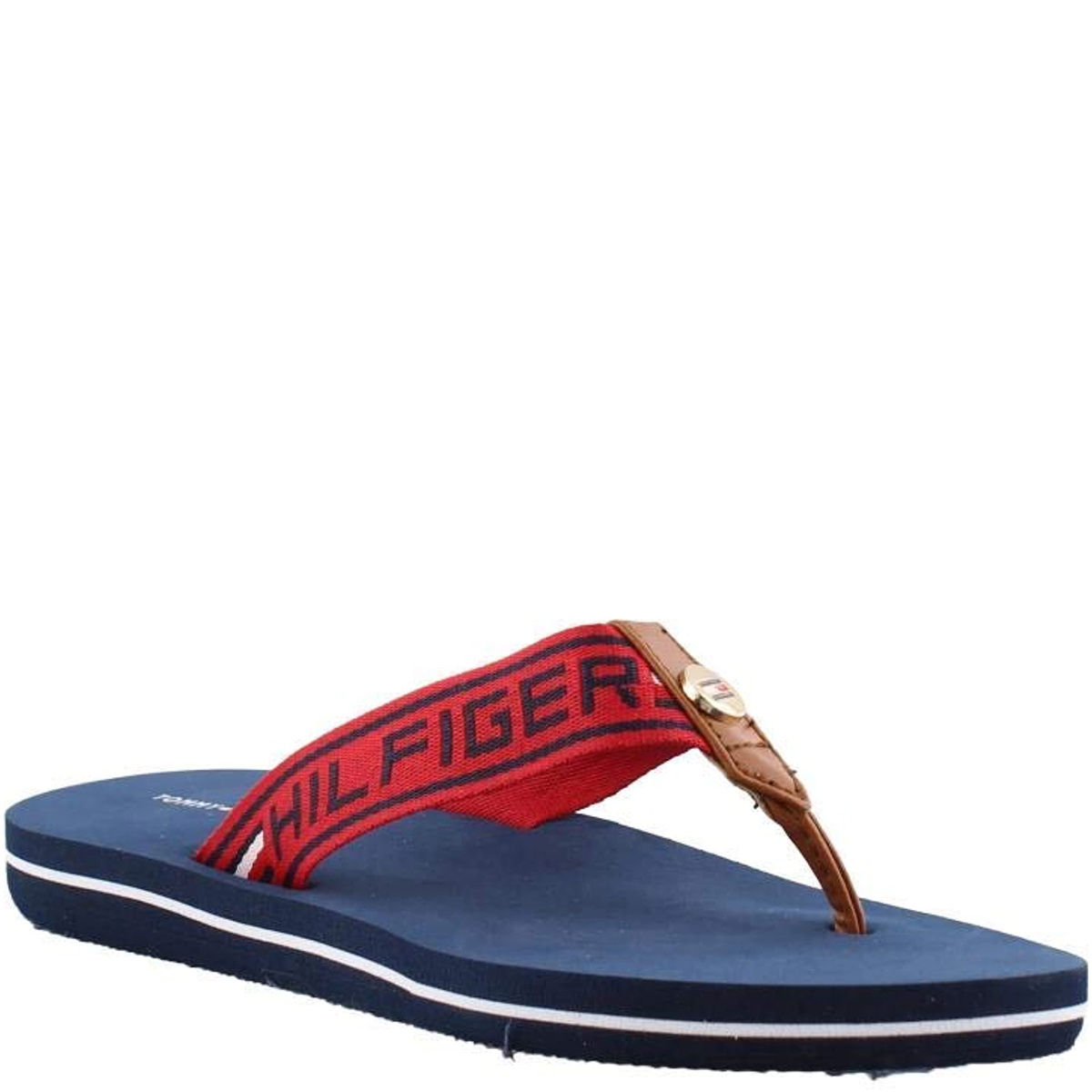 Tommy Hilfiger Womens Cleen2 Fabric Red Thong Sandals 8 M